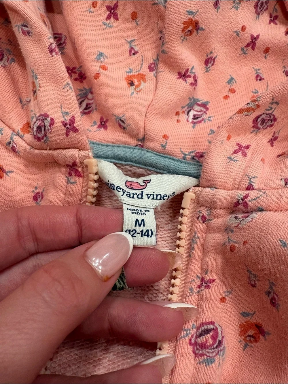 Vineyard Vines Pink Floral Zip Hoodie